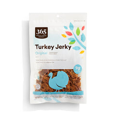 365 by Whole Foods Market Original Turkey Jerky front label with natural ingredients
