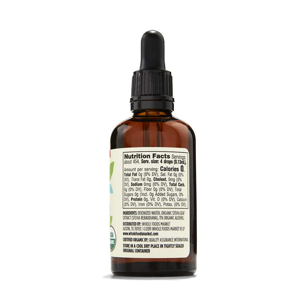 365 by Whole Foods Market stevia liquid packaging highlights convenient on-the-go sweetening