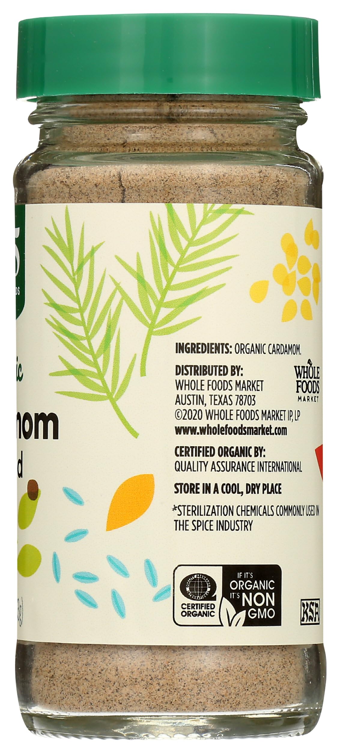 365 cardamom packaging with organic certification for clean pantry flavor