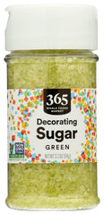 365 by Whole Foods Market green decorating sugar close-up shows vibrant sparkle on cookies