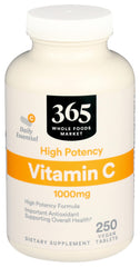 365 Vitamin C 1000mg bottle front supports daily immune wellness.