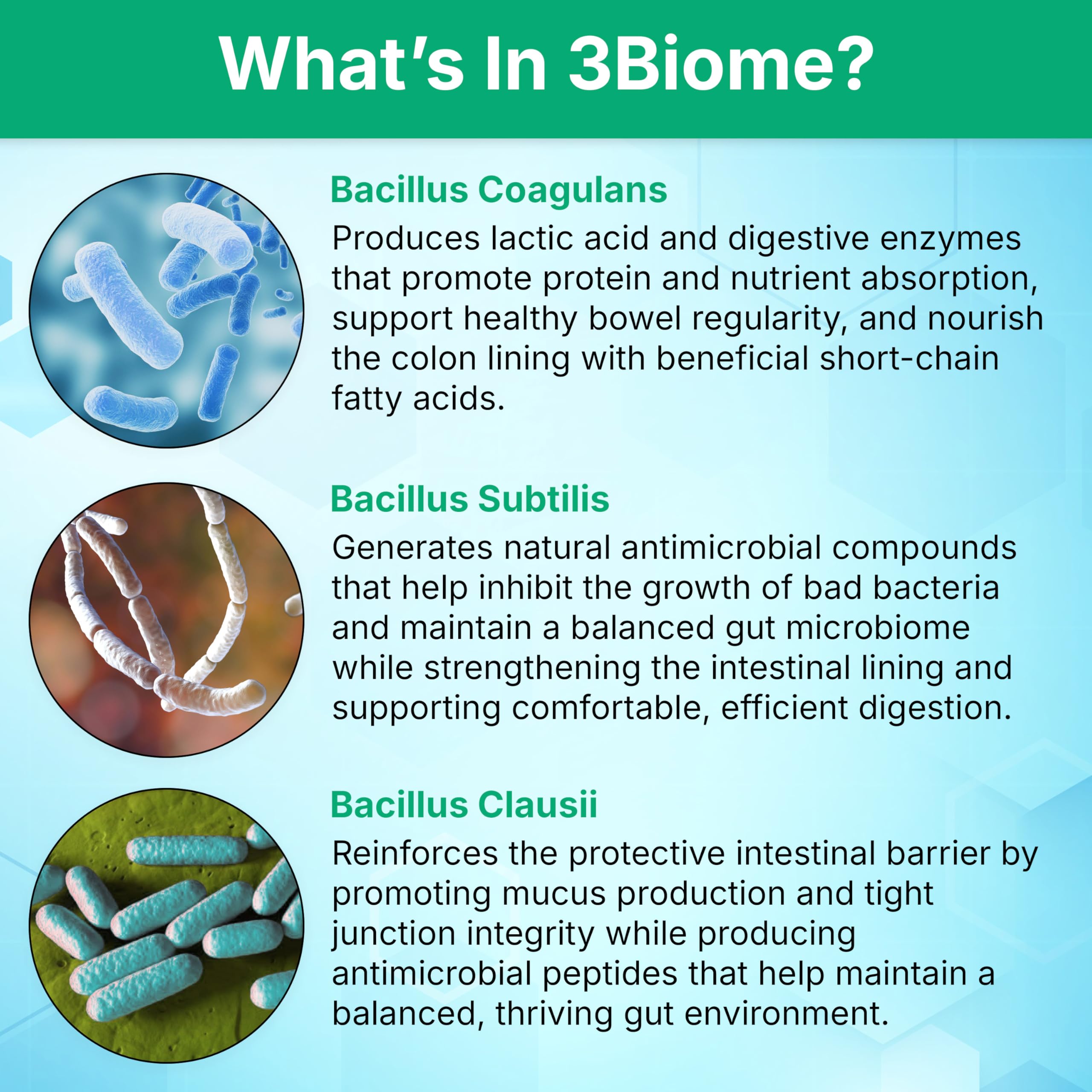 3Biome packaging box emphasizing GMP and New York manufacturing.