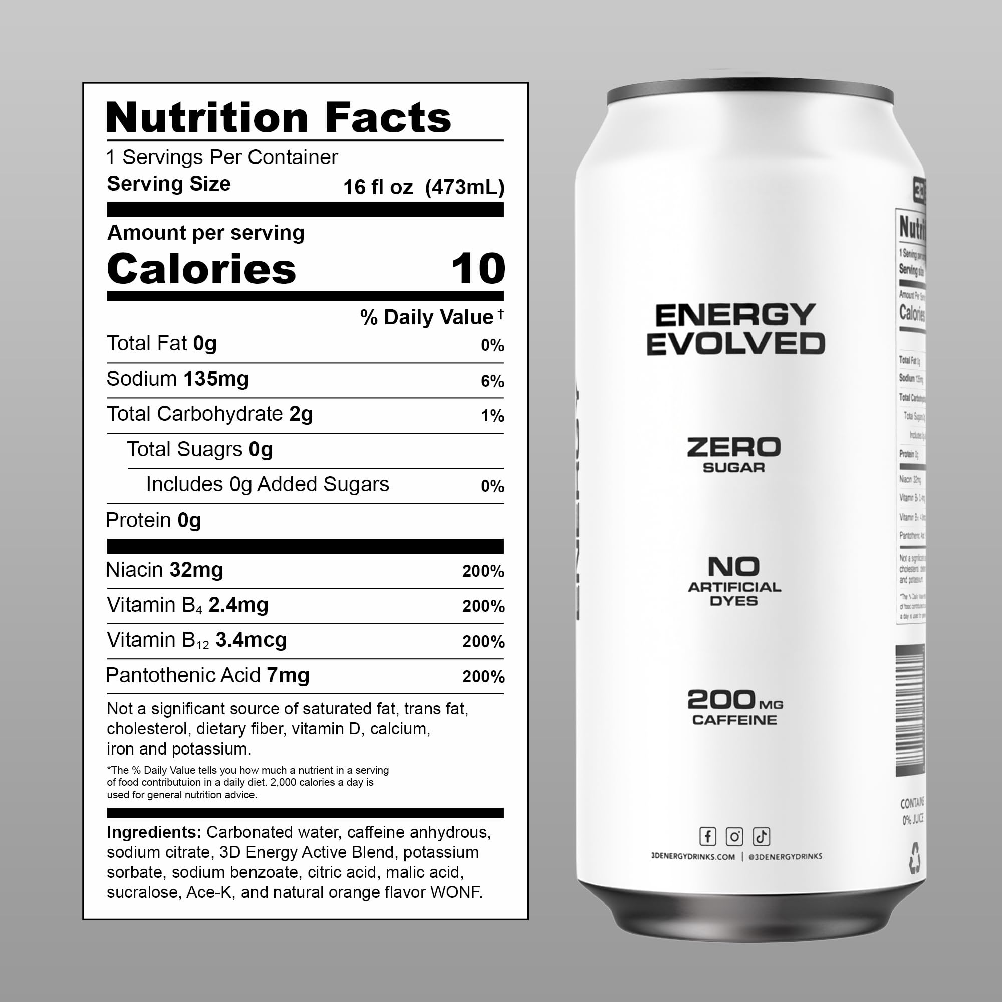 3D Energy Citrus Frost pour captures refreshing, lightly carbonated lift for workouts
