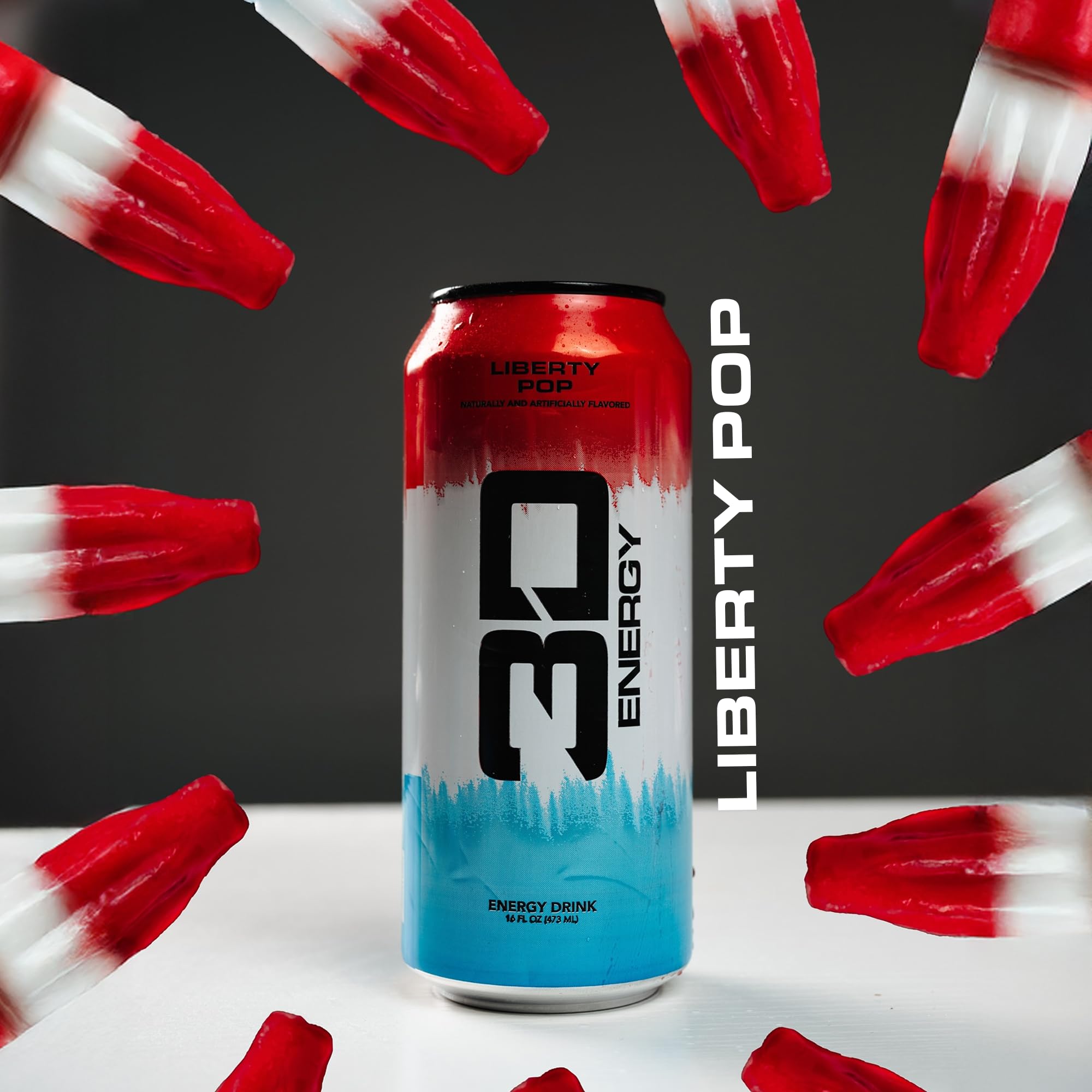 3D Liberty Pop 12-pack display communicates value for regular energy boosts.