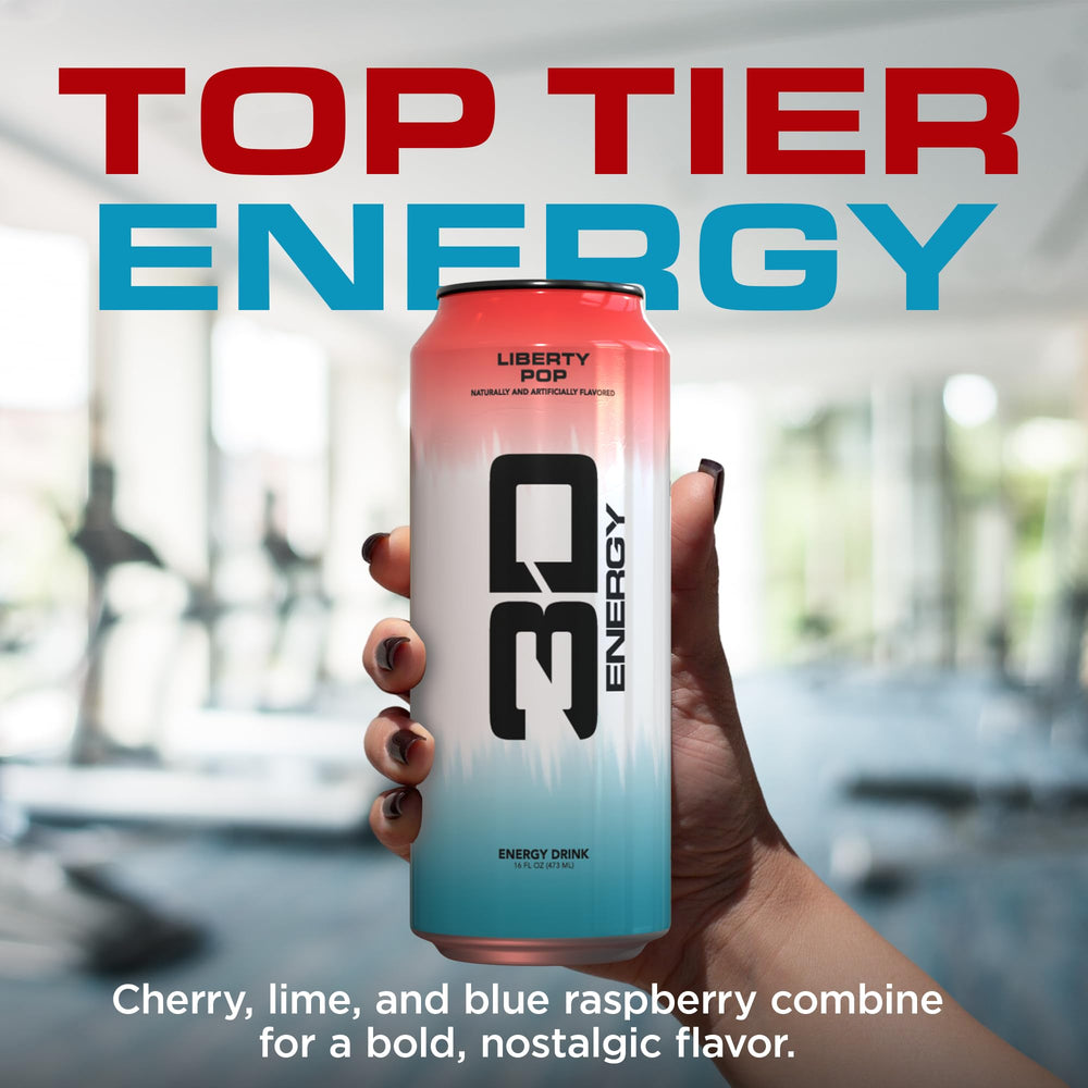 3D Liberty Pop pour into glass showcases crisp carbonation and bold cherry-lime-raspberry flavor.