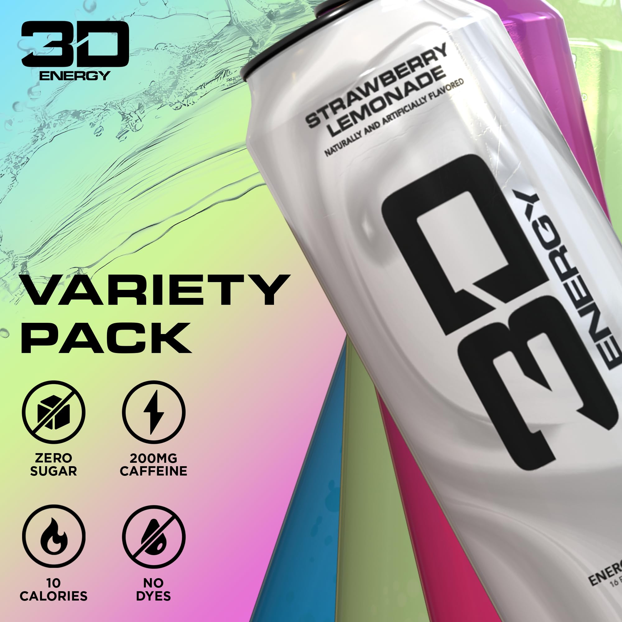 3D Energy Strawberry Lemonade can in hand, supports study sessions