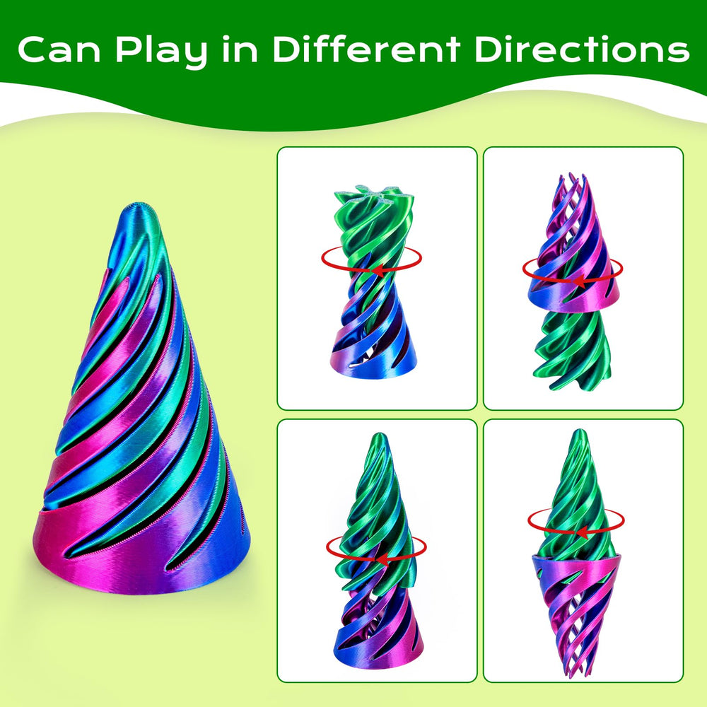 3Dgenius spiral cone fidget pyramid offers visual intrigue for mindful breaks
