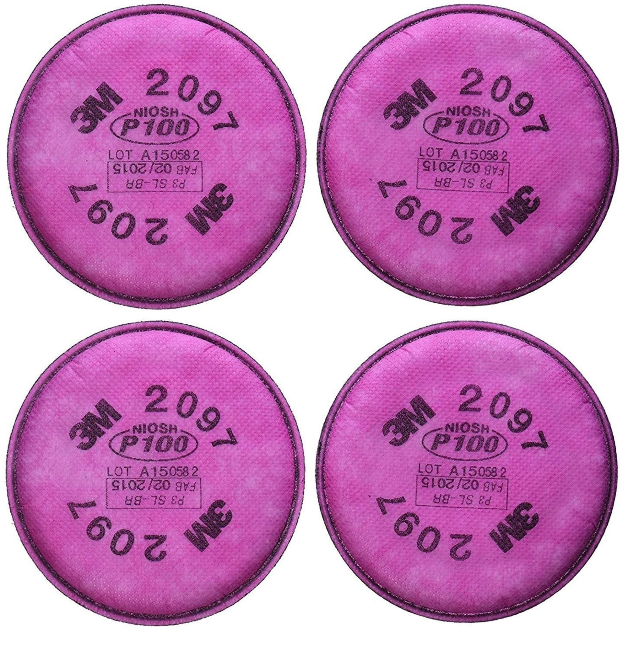 3M 2097 P100 filters in packaging, ideal for welding and grinding particle protection.