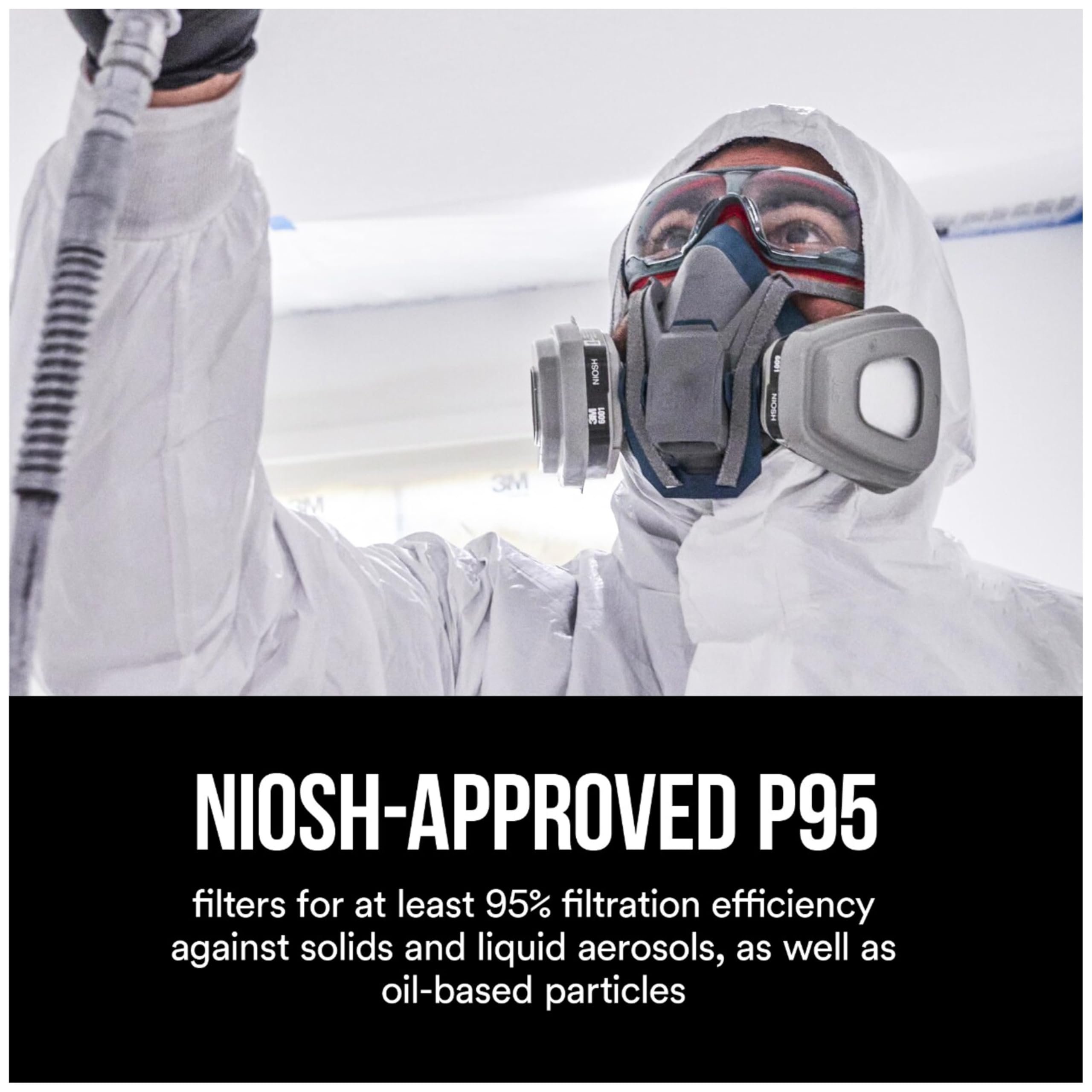3M 5000-Series respirator compatibility ensures secure attachment with standard retainer.