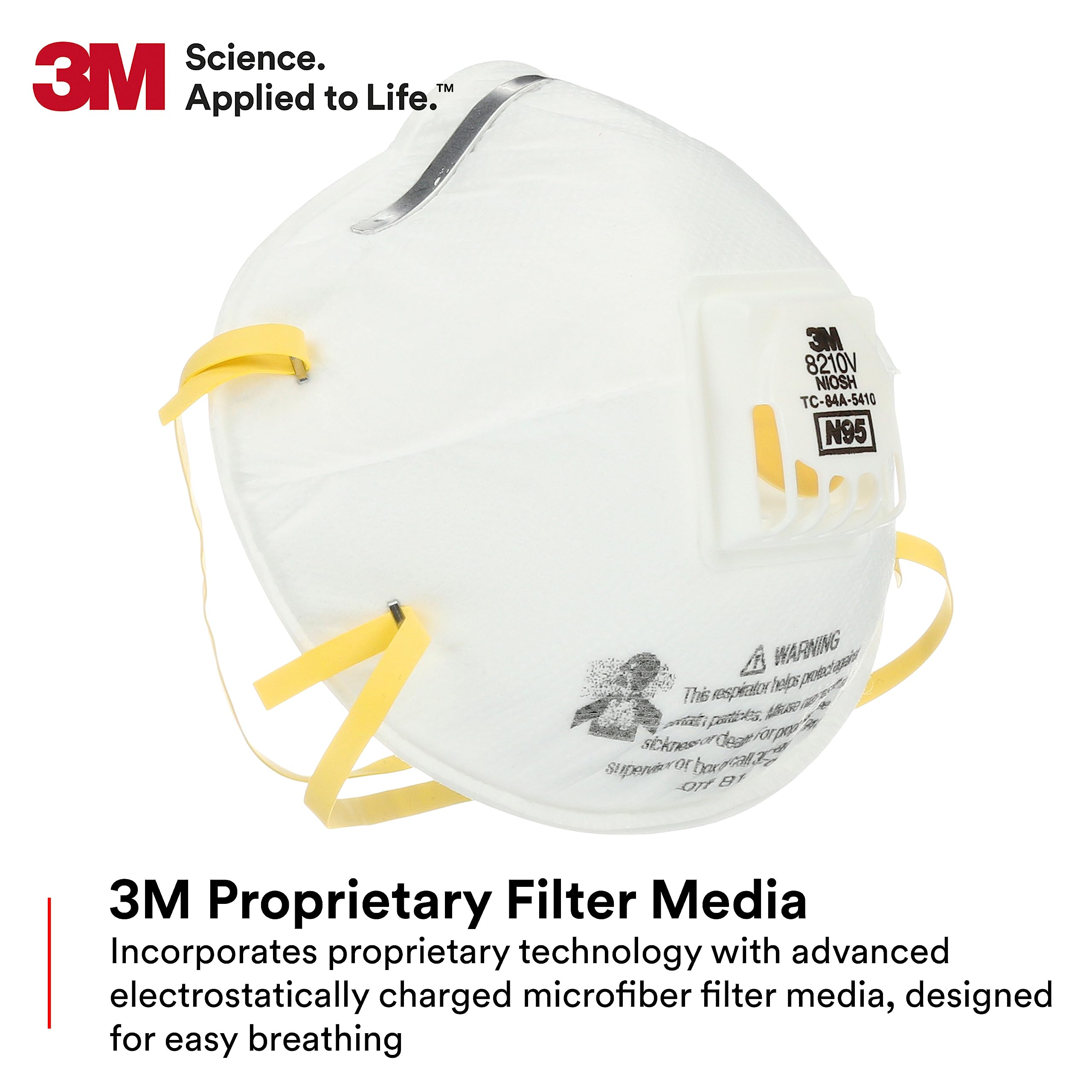 3M 8210V adjustable nose clip closeup for a secure seal.