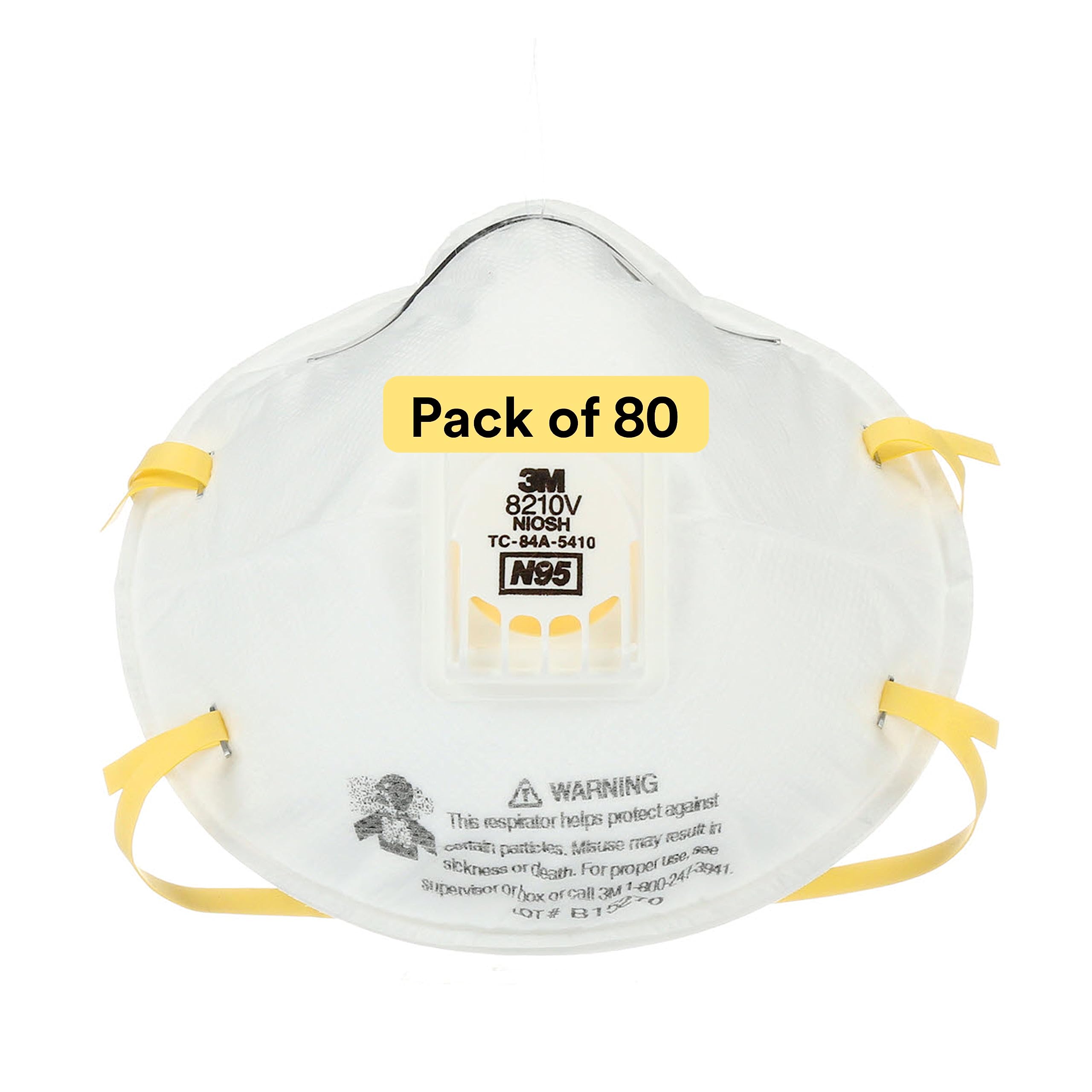 3M 8210V respirator front view for dust protection during grinding and sanding.
