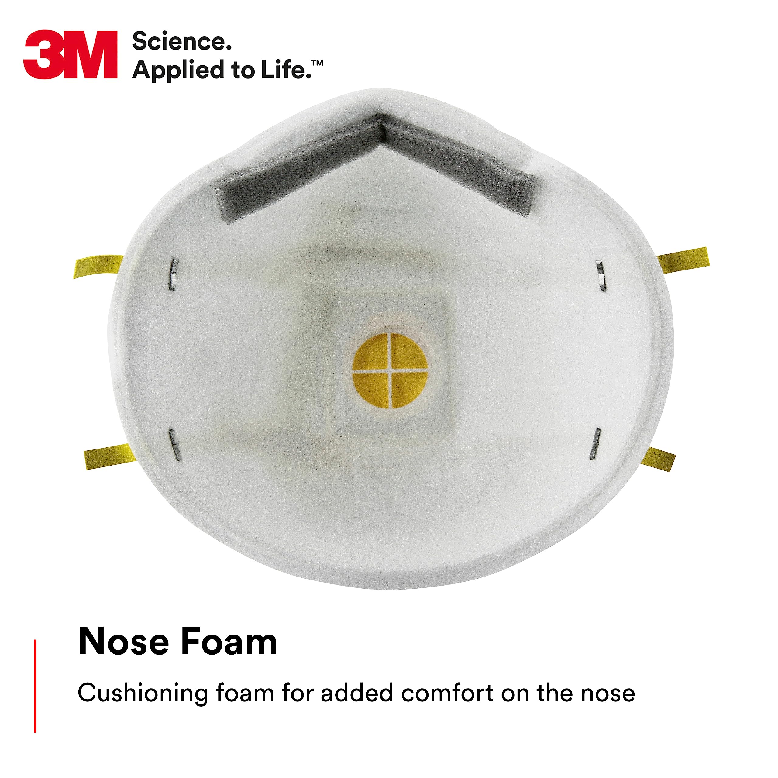 3M 8210V wearer comfort shot with cushioning foam near the nose.