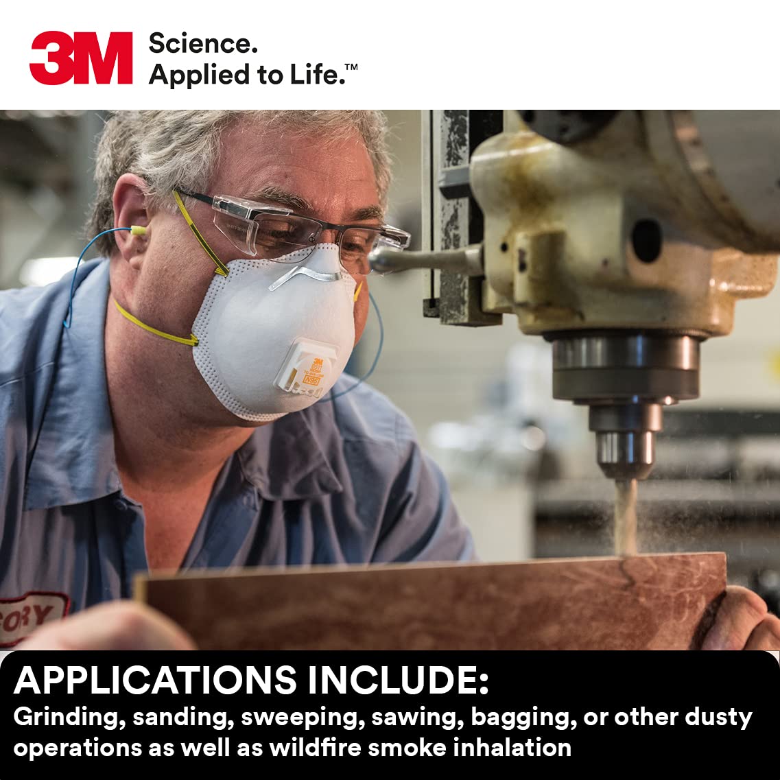 3M 8511 suitable for grinding, sanding and dust tasks