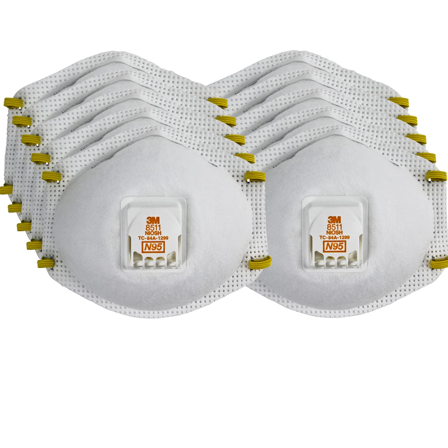 3M 8511 respirator front view showing comfortable fit for dusty environments