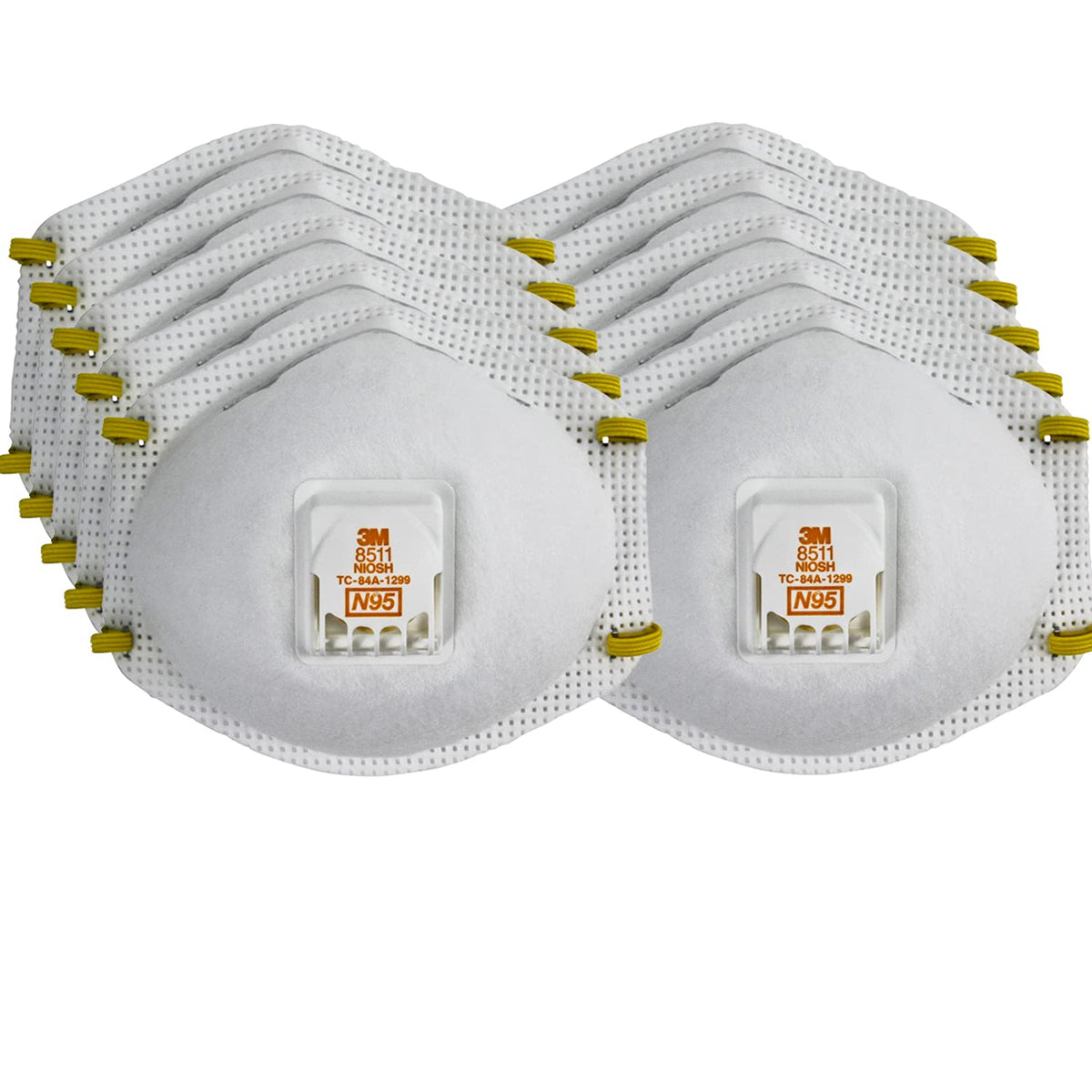 3M 8511 respirator front view showing comfortable fit for dusty environments