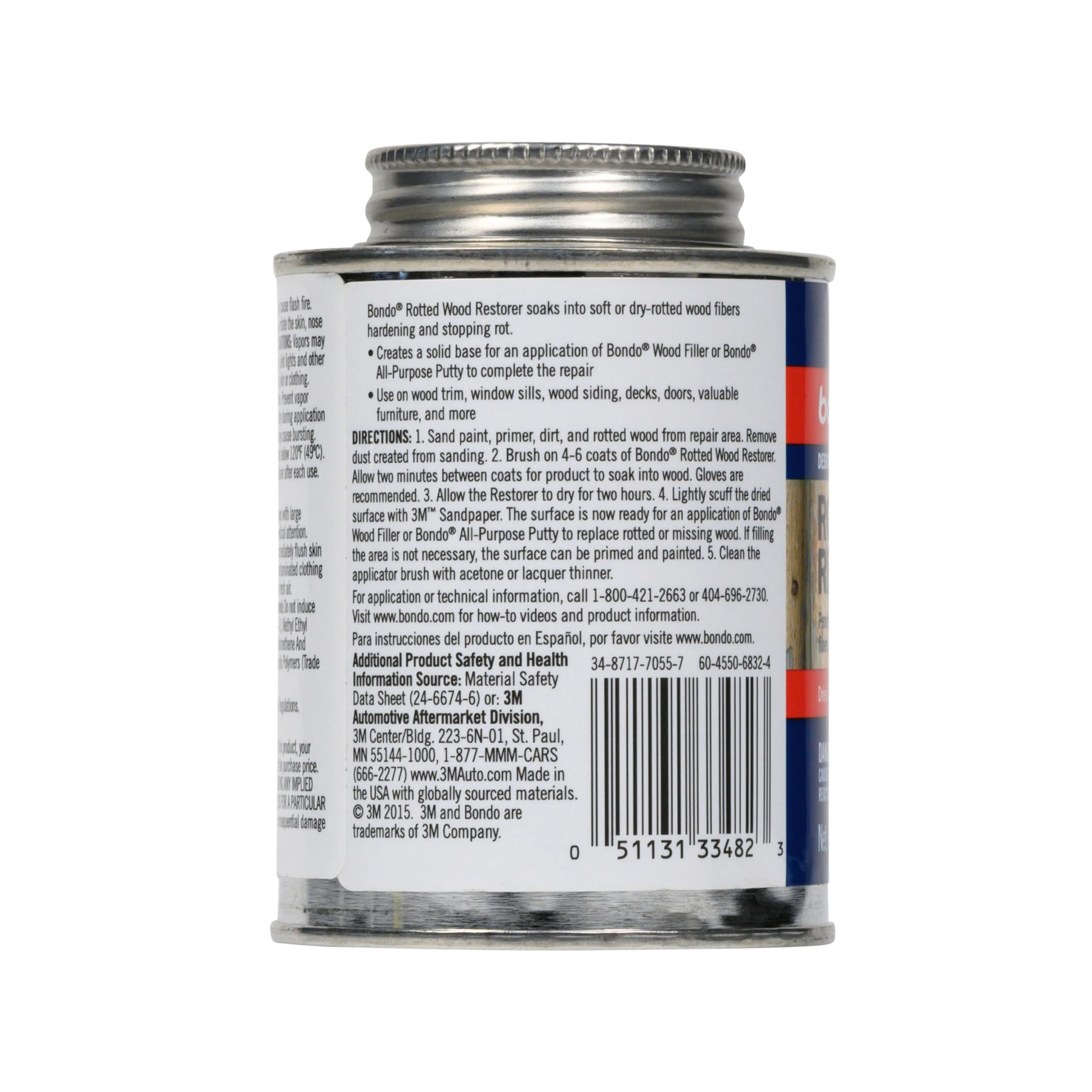 Penetration into soft fibers creates a solid base with 3M Bondo Restorer.