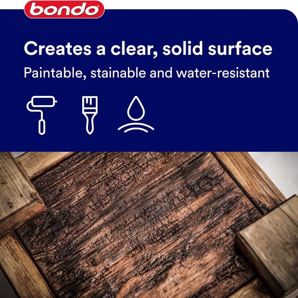 Stainable and paintable surface after drying with 3M Bondo Restorer.