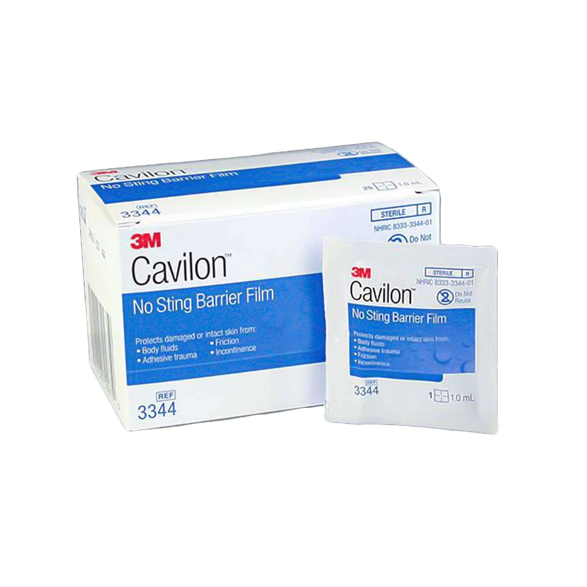 3M Cavilon barrier film wipe 1ml, sterile and alcohol-free, for gentle skin care.