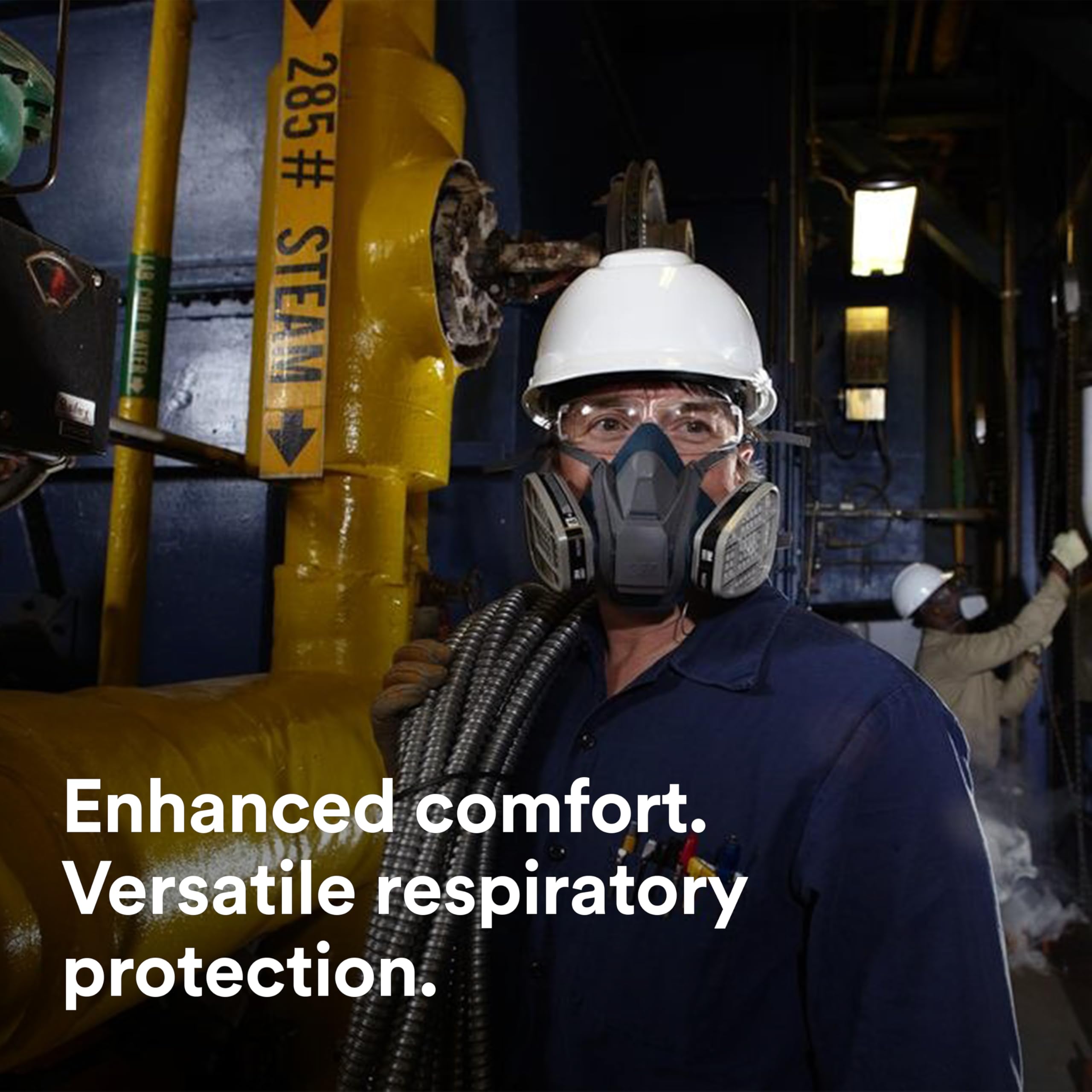 3M Cool Flow Valve eases breathing by directing moisture downward.