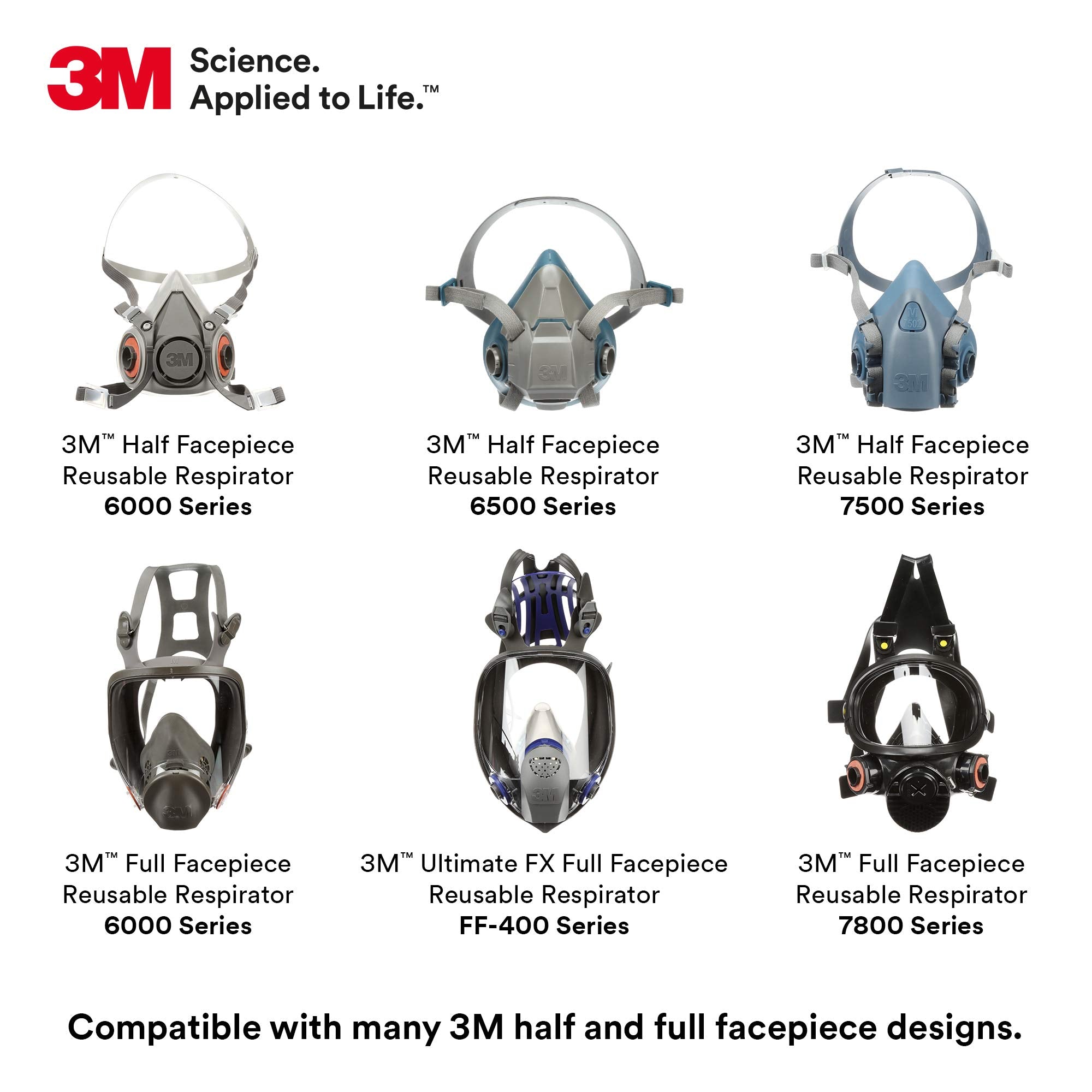 3M FF-400-series bayonet attachment shown for easy compatibility