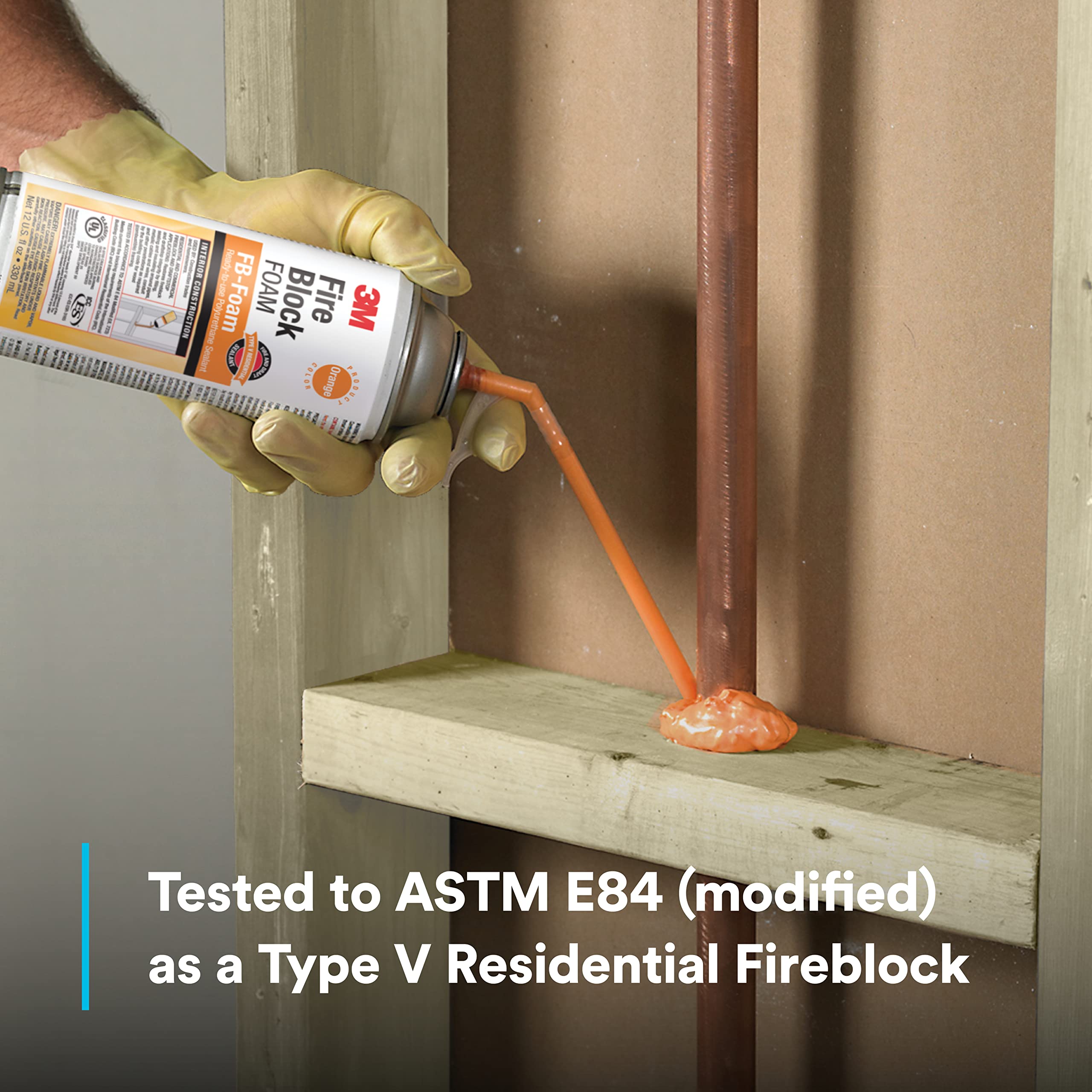 3M FB-Foam used indoors around penetrations to reduce air infiltration.