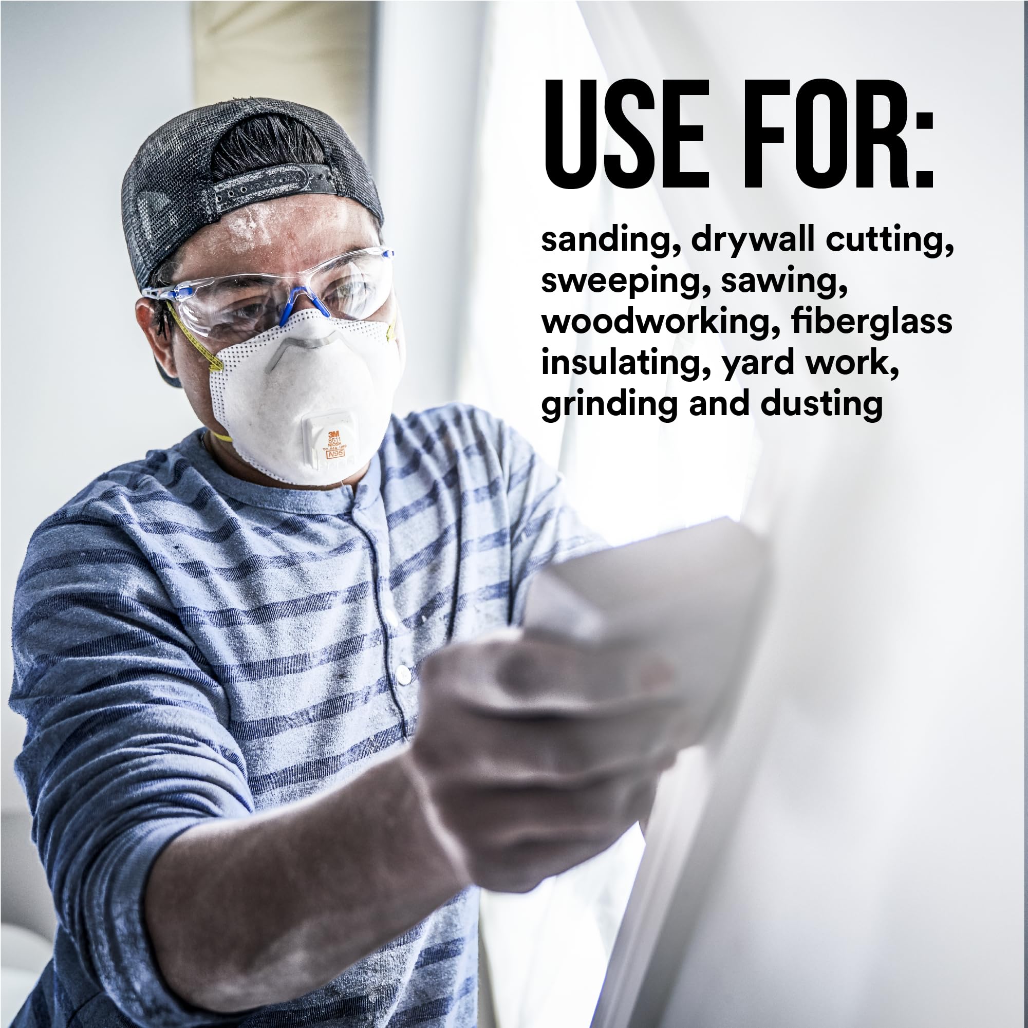 3M 9511 suitable for drywall sanding dust and non-oil particles