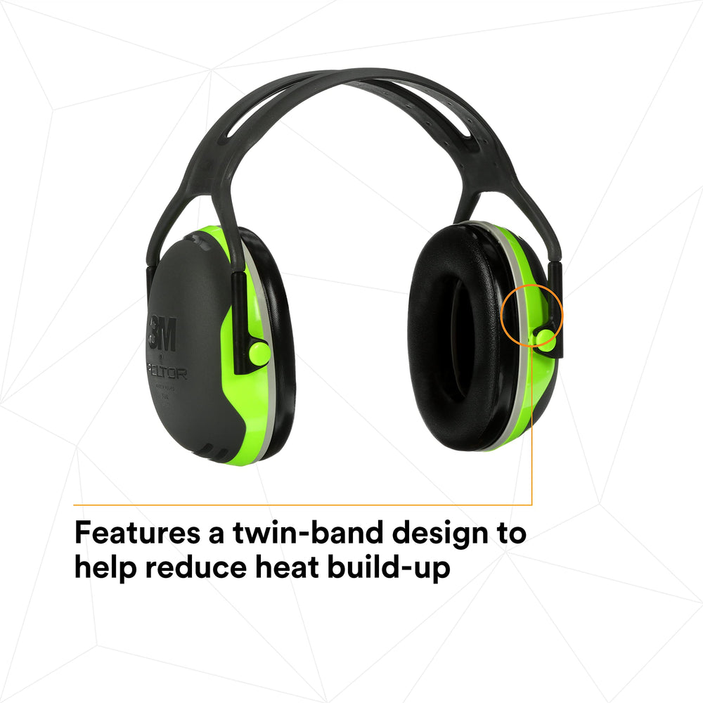3M PELTOR X4A twin headband design reduces heat buildup.