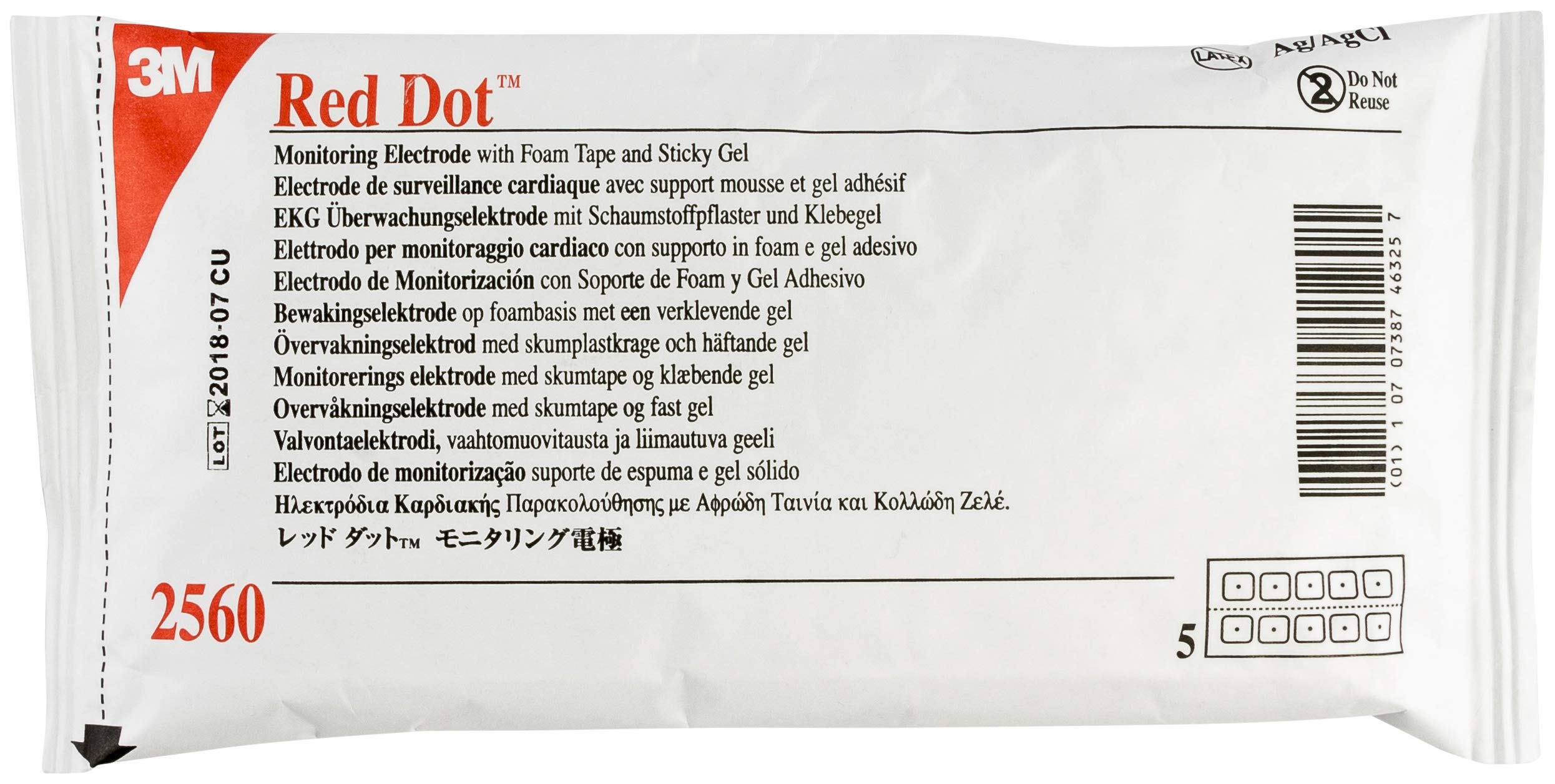 3M Red Dot monitoring electrode with foam backing provides stable ECG traces for OR and ER use
