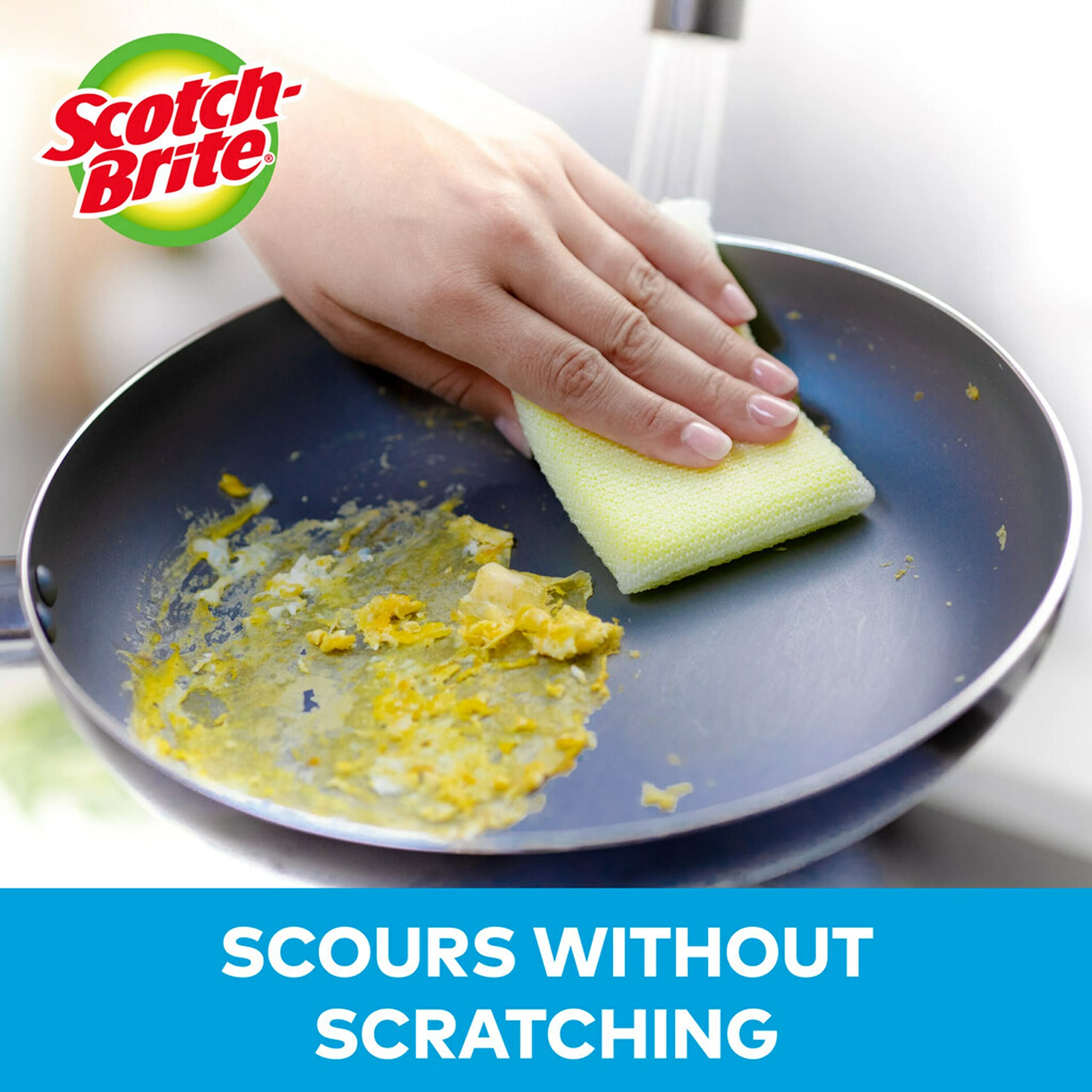 Shower doors sparkling after using the 3M Scotch-Brite Dobie all-purpose pad on grime.