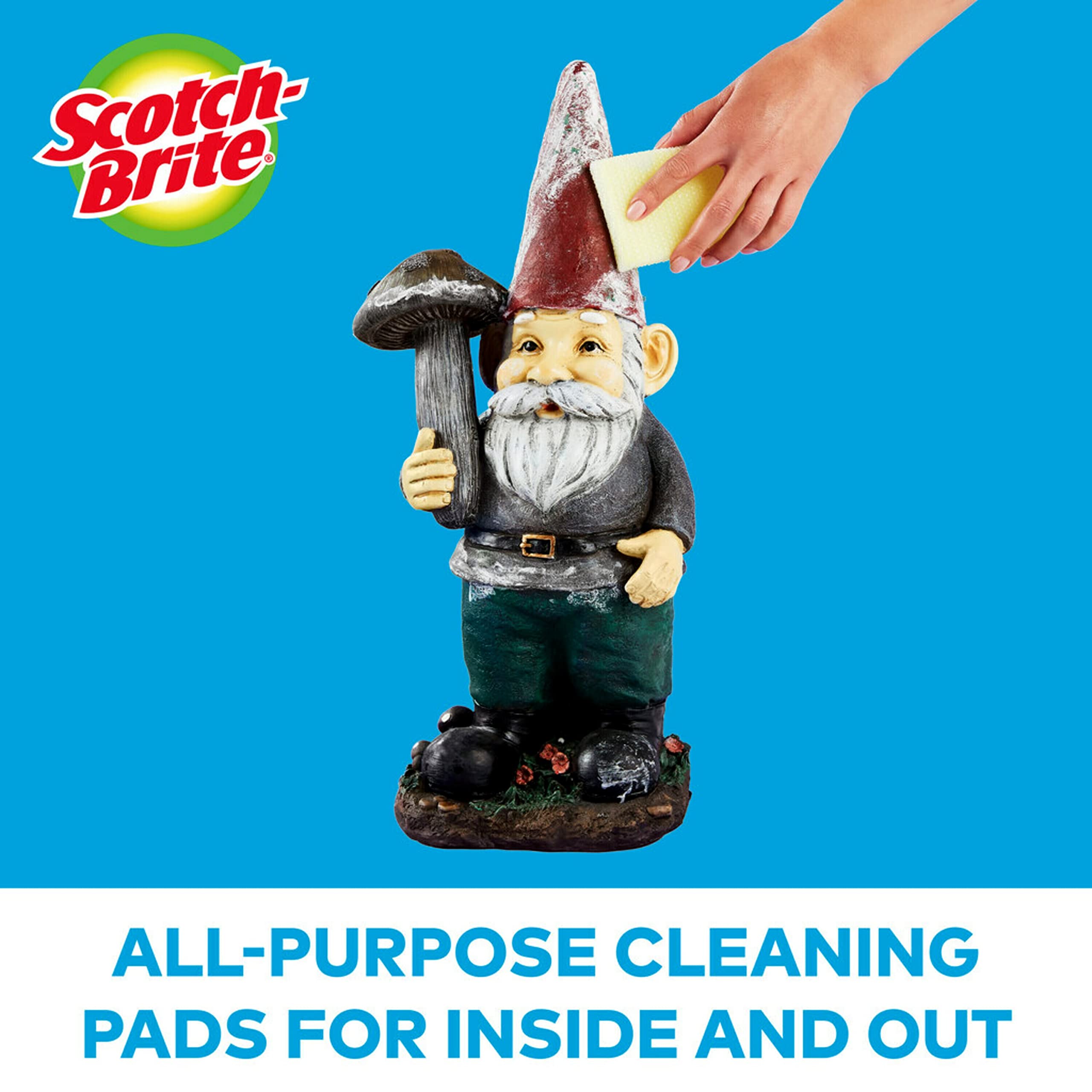 Tile surfaces being refreshed with a 3M Scotch-Brite Dobie non-scratch clean.