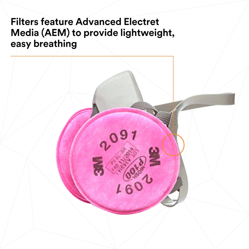 3M soft lightweight facepiece showcases comfortable fit.