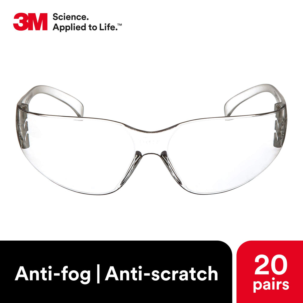 3M Virtua clear lenses provide unobstructed indoor and outdoor visibility