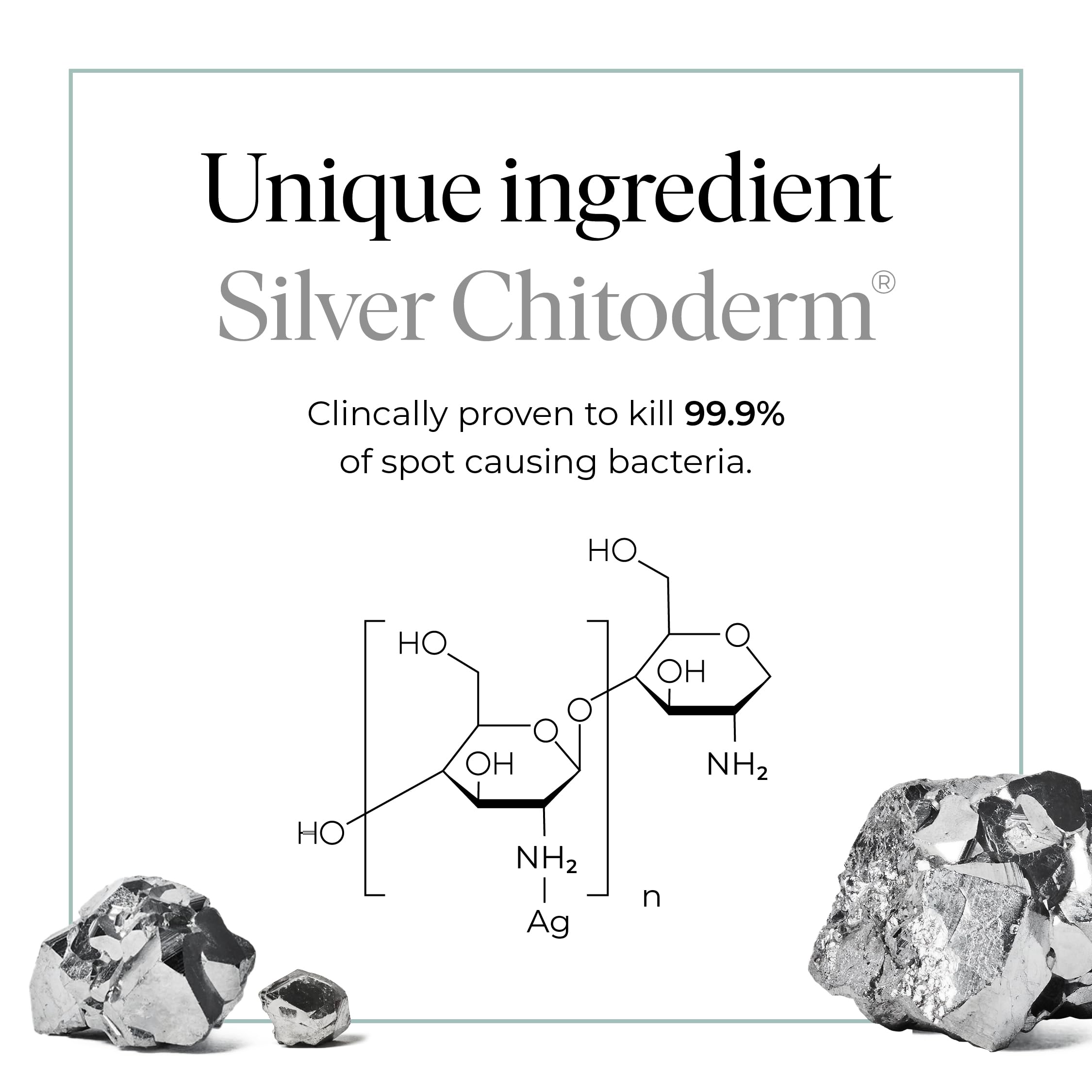 47 Skin Silver Chitoderm illustration highlights calming, protective care.