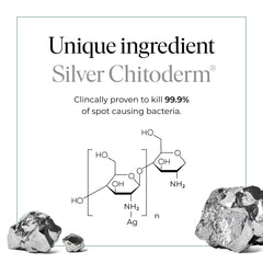 47 Skin Silver Chitoderm illustration highlights calming, protective care.
