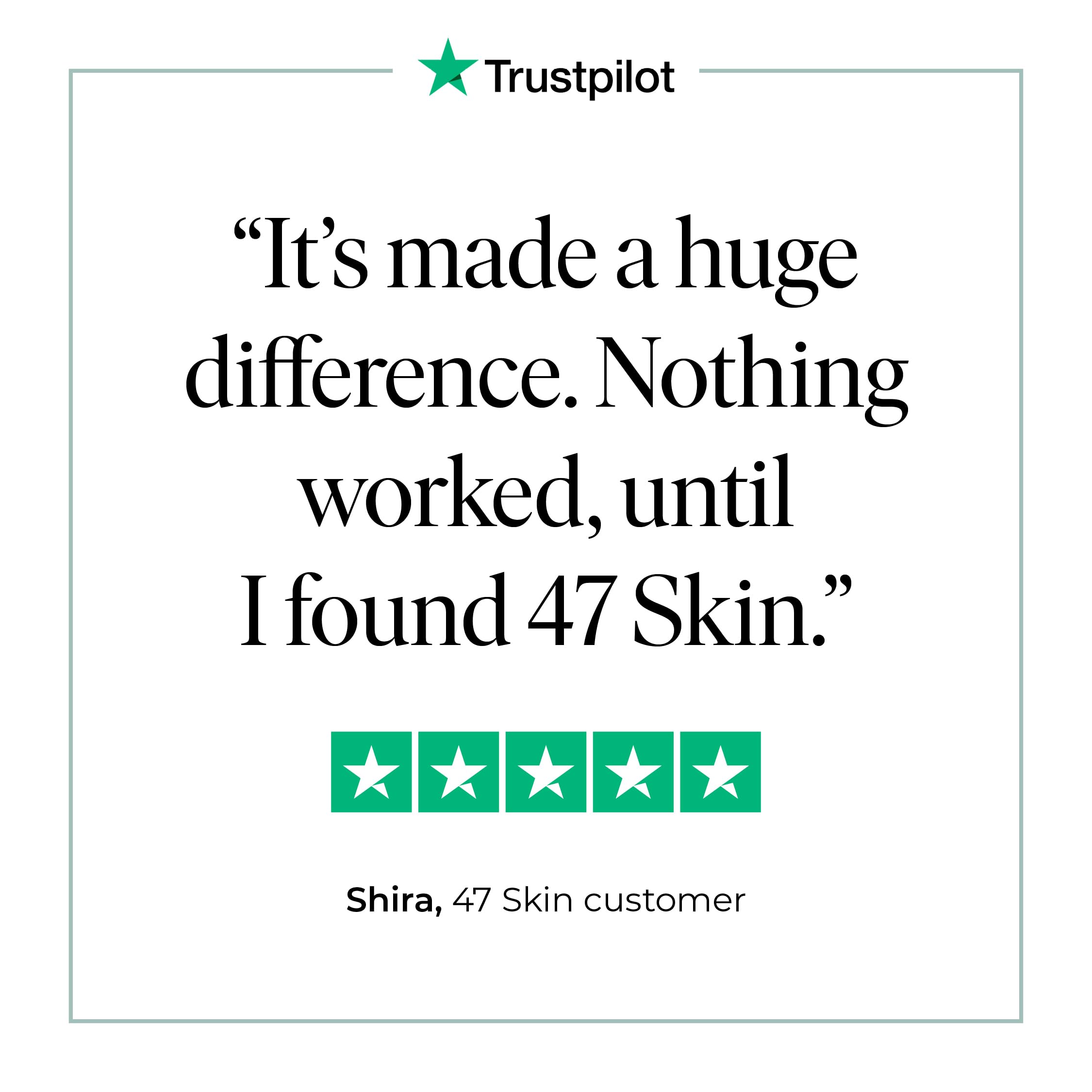 47 Skin travel-friendly packaging keeps formula protected on the go.