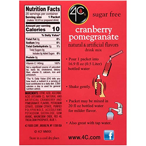 4C Cranberry Pomegranate Stix dissolving in water, delivering sugar-free flavor and a refreshing aroma.