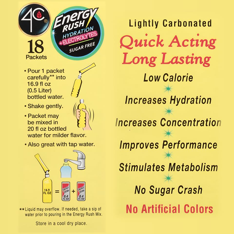 4C Energy Rush Stix lemonade dissolving in water during workouts for flavorful hydration.