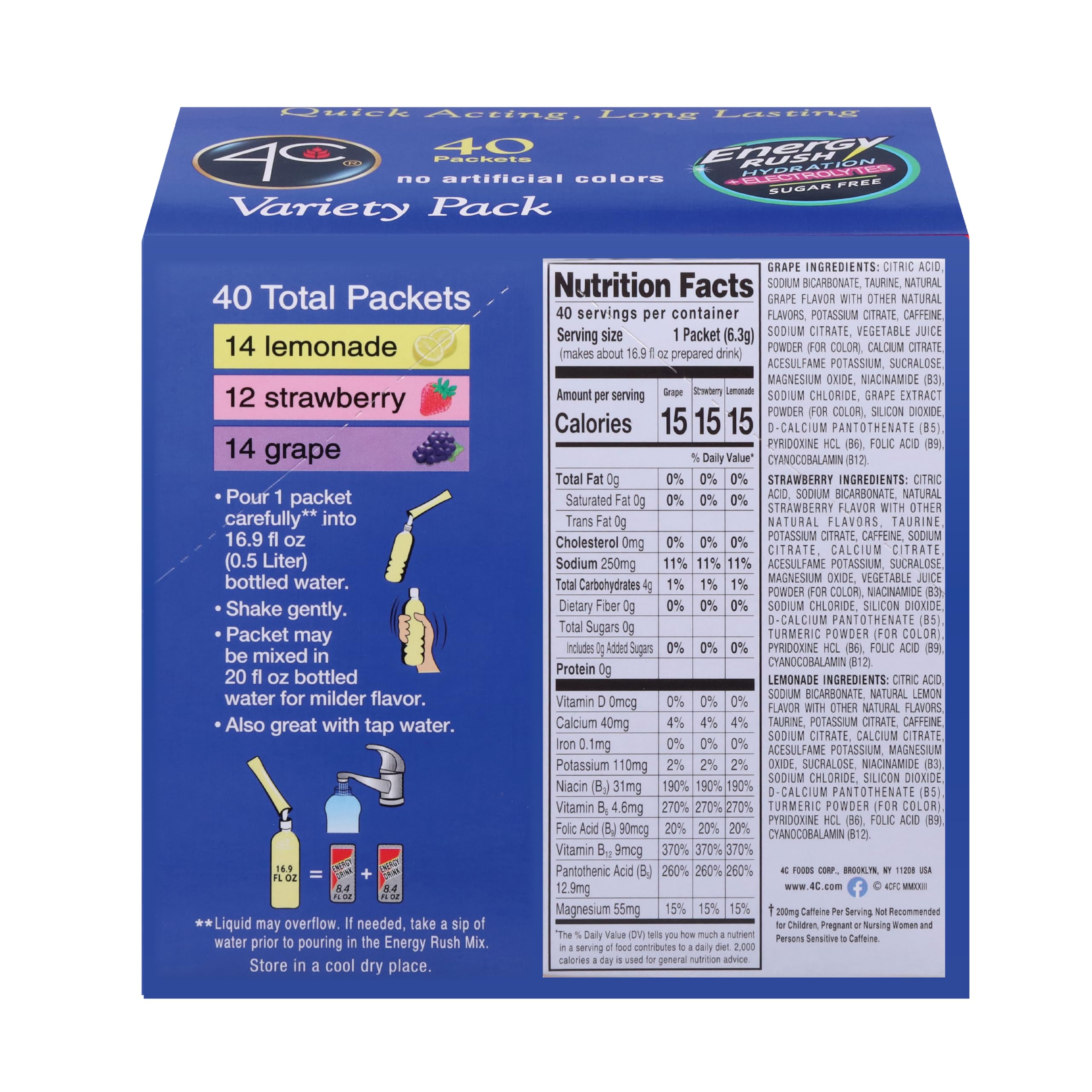 4C Energy Rush Stix Strawberry Pack offers refreshing fruit notes for workouts.