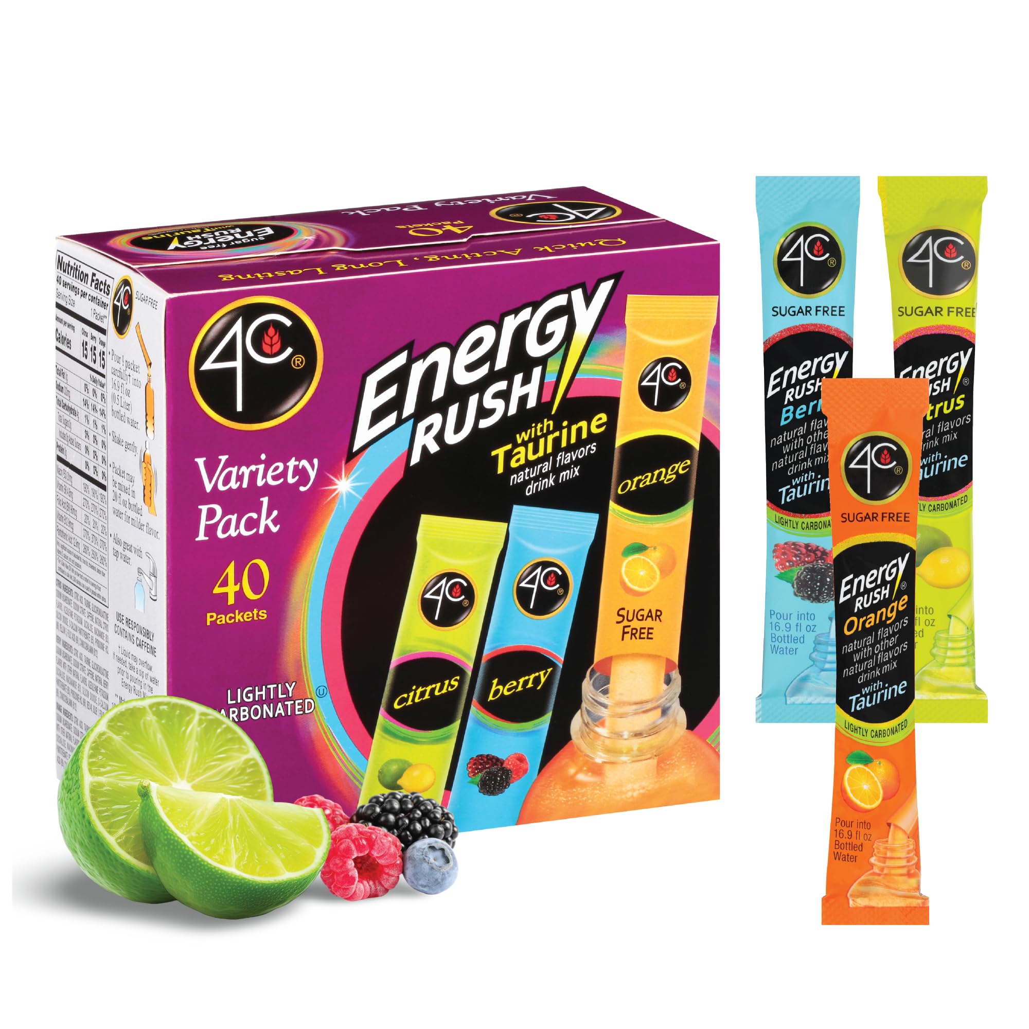 4C Energy Rush Stix variety 1-pack front view for on-the-go hydration