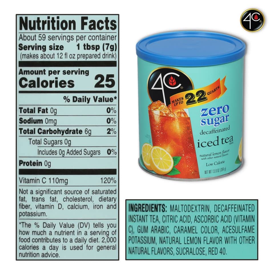 4C Light powdered drink mix iced tea pitcher for large gatherings and cooling thirst.