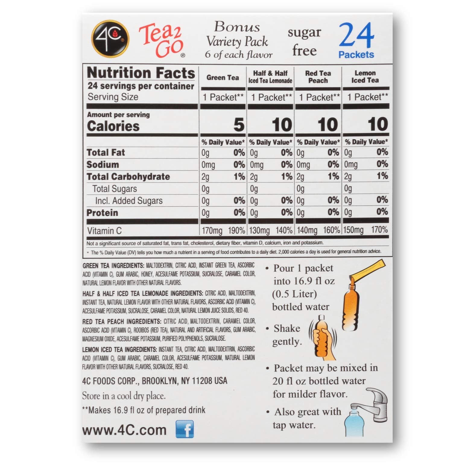4C 24-count singles Stix for convenient daily hydration