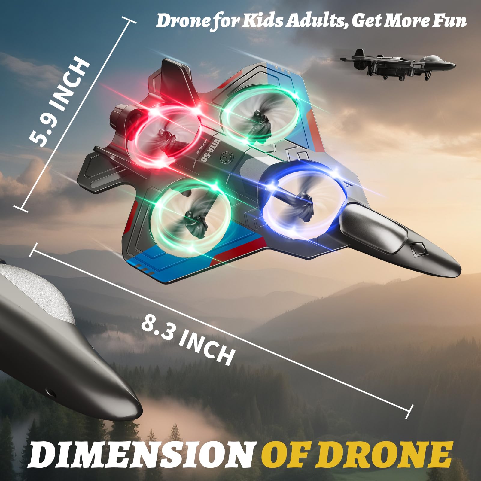 4DRC RC Plane beginners-controller highlights simple buttons for effortless learning