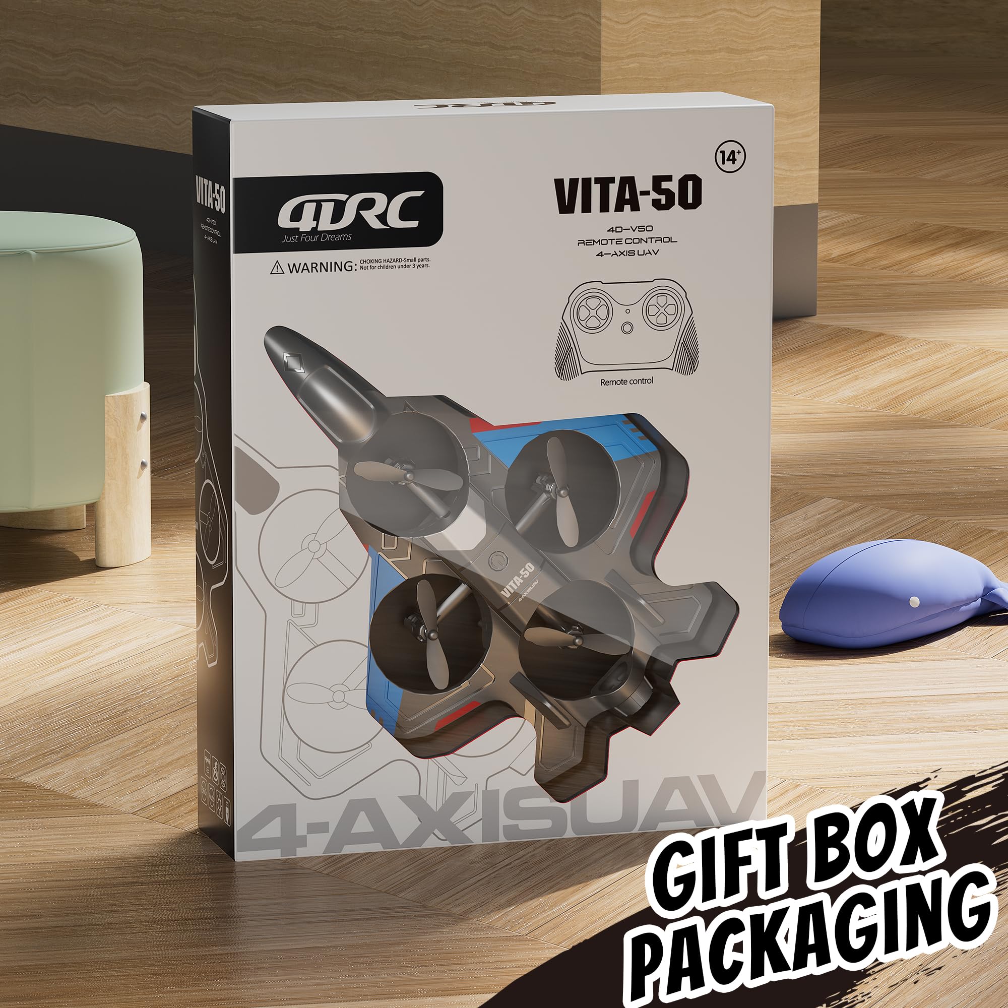 4DRC RC Plane package-gift-ready communicates ready-to-play appeal
