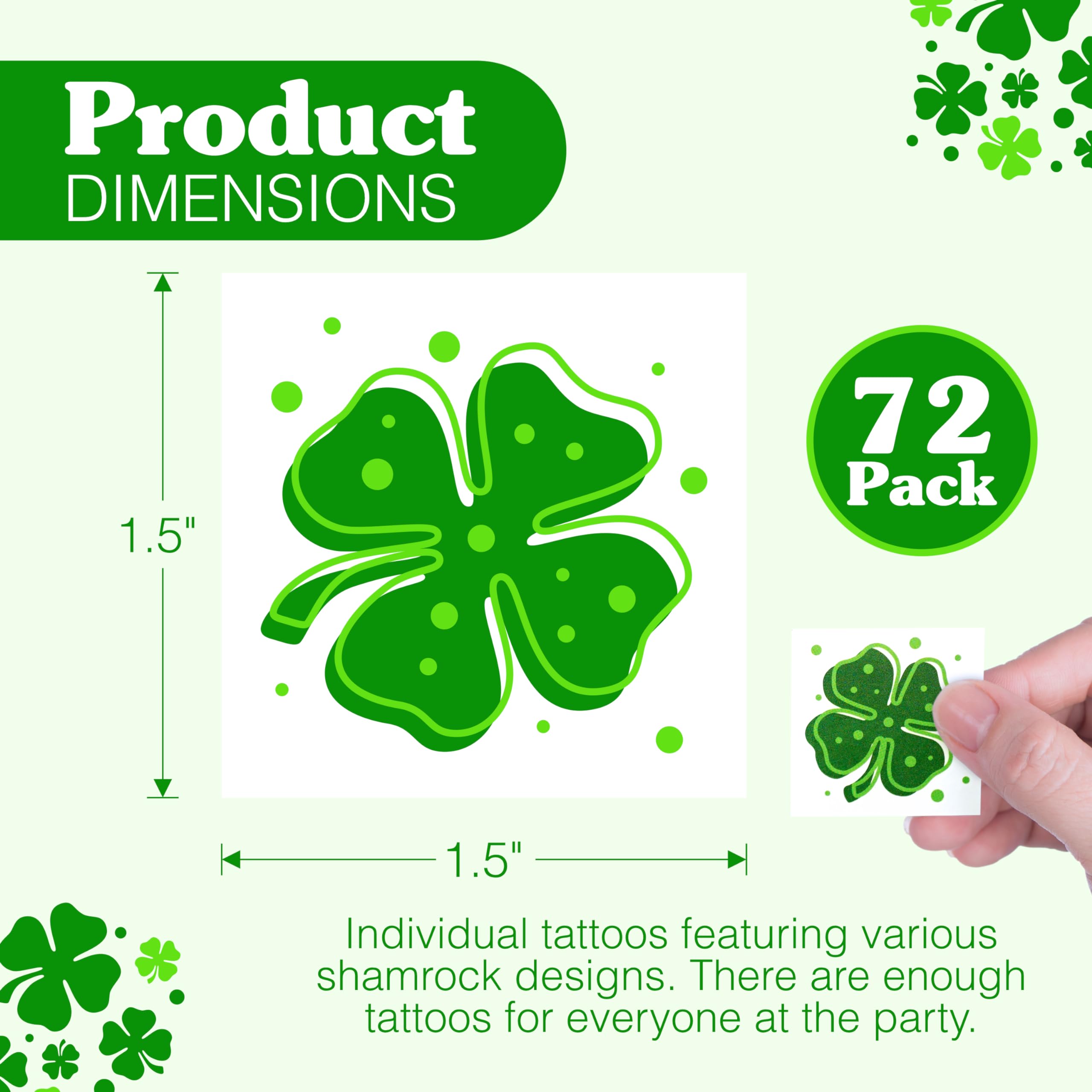 4E's Novelty office party favors shamrock tattoos for colleagues