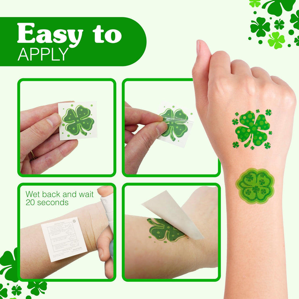 4E's Novelty versatile shamrock tattoos designs for all ages
