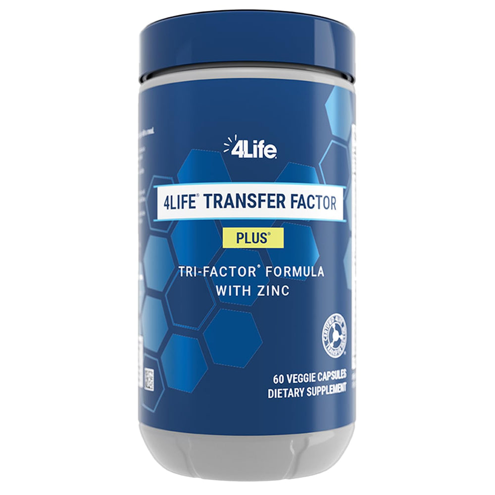4Life Transfer Factor Plus bottle front highlighting daily immune support.