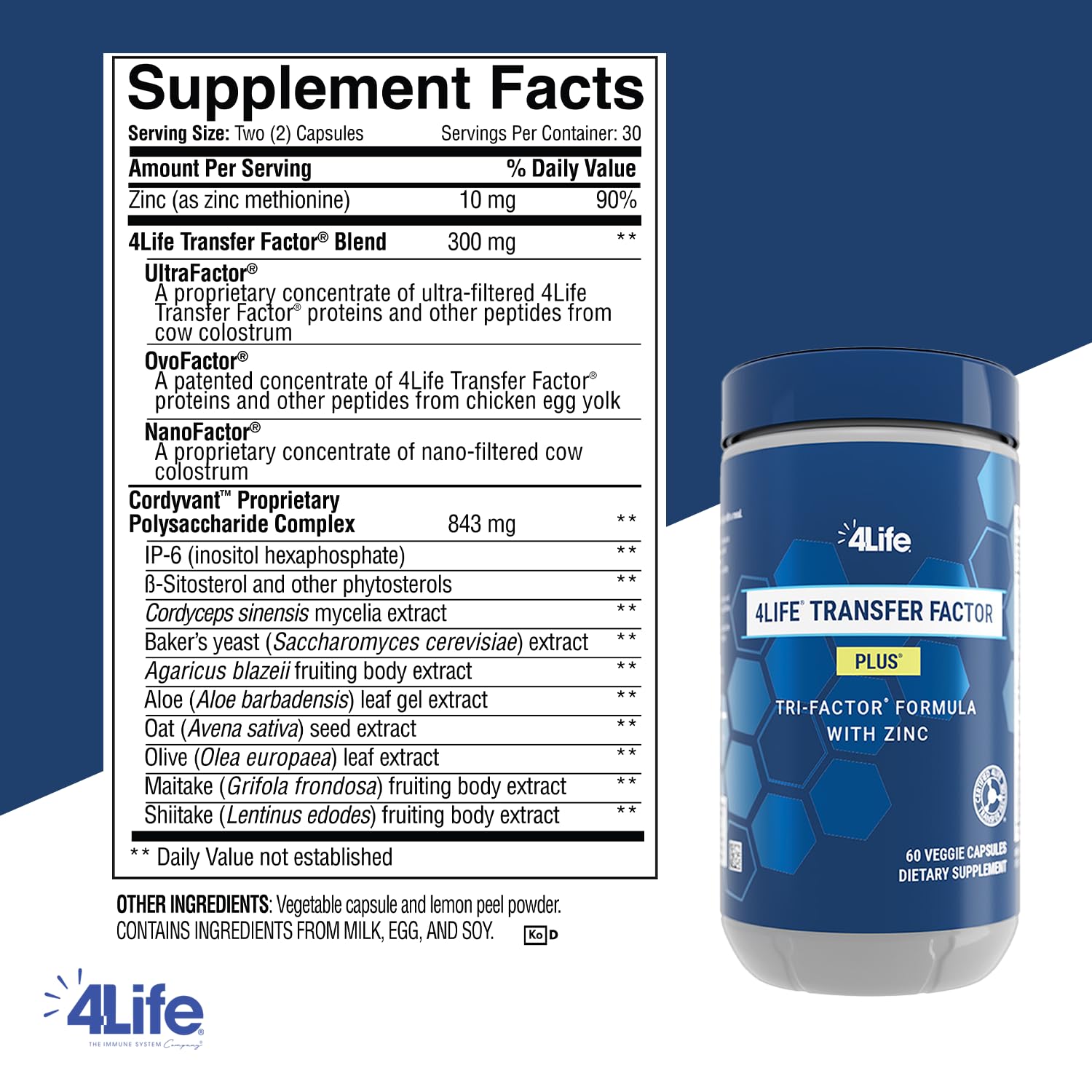 Close-up of 4Life Transfer Factor Plus capsules for easy daily wellness.