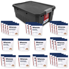 4Patriots 4-Week Survival Kit packaging protects food for long-term storage.