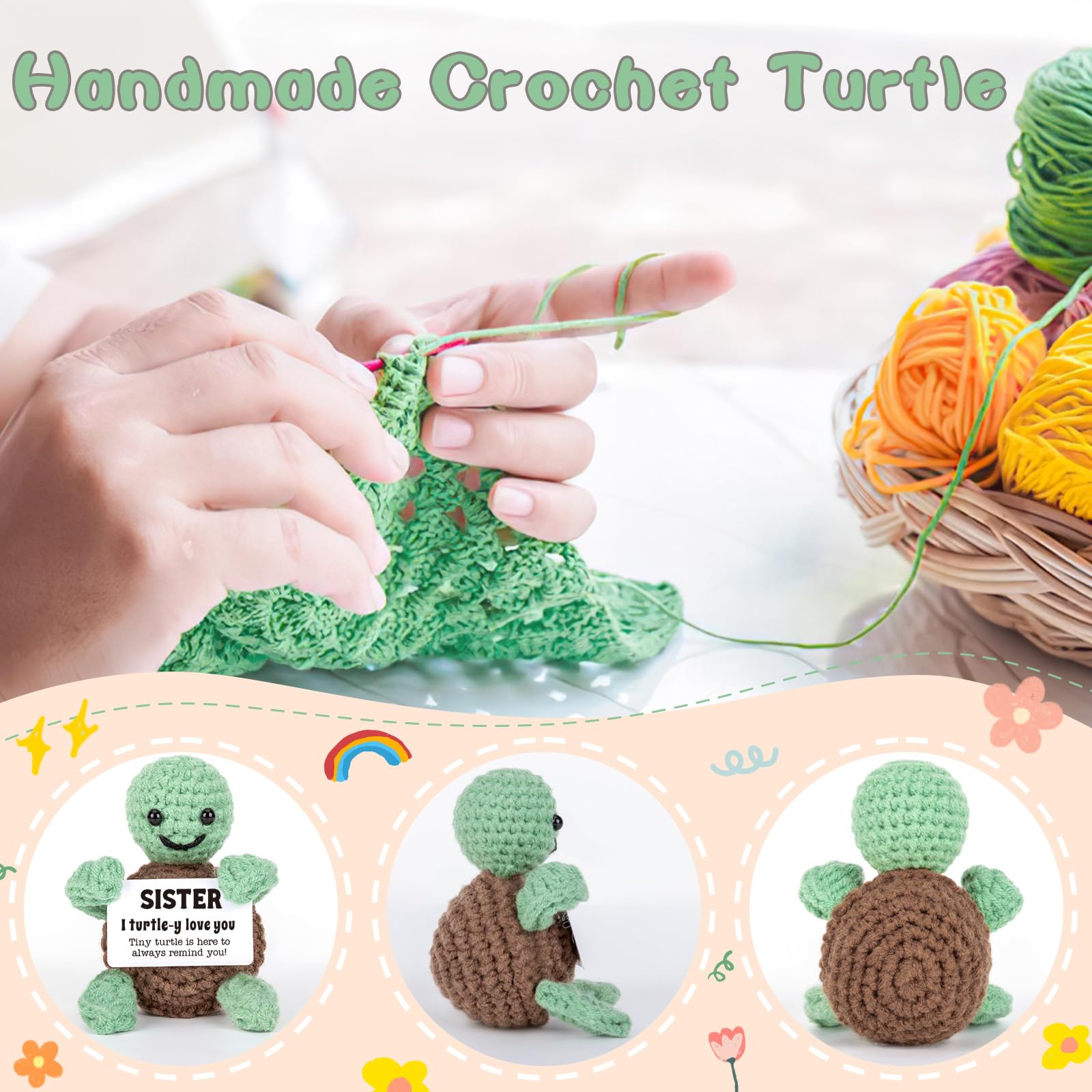 4THFARMES mini funny turtle pocket-size companion perfect for on-the-go
