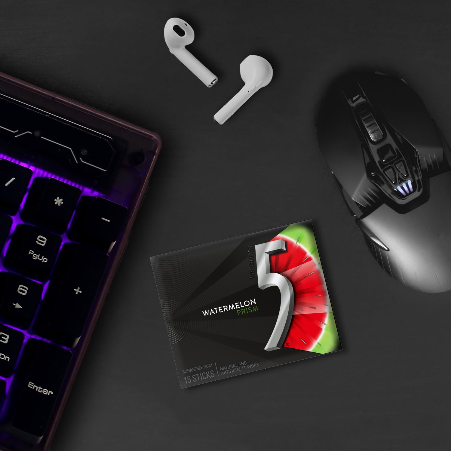 5 Gum Watermelon Prism pack-top for quick grab-and-go moments.